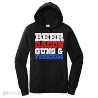 Beer Bacon Guns And Freedom Women's Hoodie thumb 0