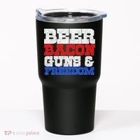 Beer Bacon Guns And Freedom Tumbler thumb 0