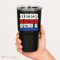 Beer Bacon Guns And Freedom Tumbler thumb 2