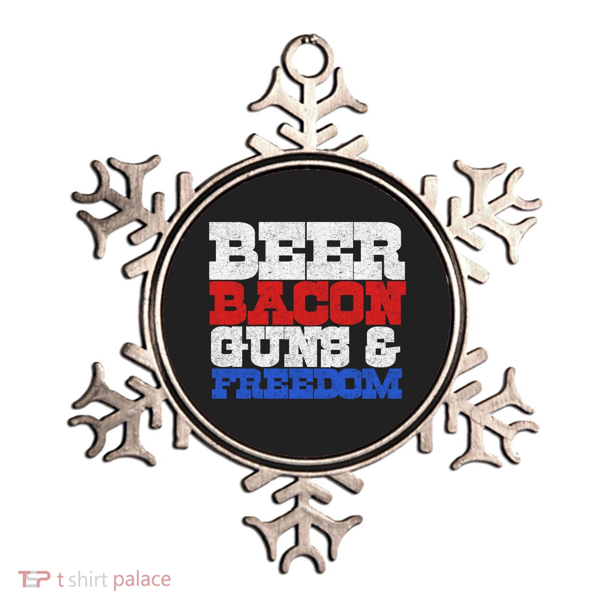 Beer Bacon Guns And Freedom Ornament