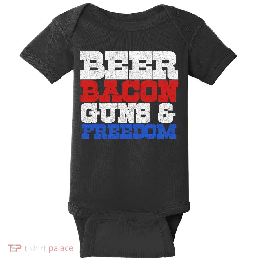 Beer Bacon Guns And Freedom Baby Bodysuit