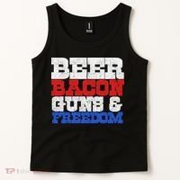Beer Bacon Guns And Freedom Tank Top thumb 2