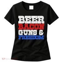 Beer Bacon Guns And Freedom Women's T-Shirt thumb 0