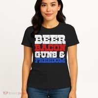 Beer Bacon Guns And Freedom Women's T-Shirt thumb 4