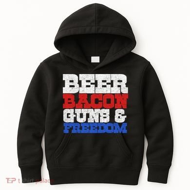 Beer Bacon Guns And Freedom Kids Hoodie