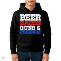 Beer Bacon Guns And Freedom Kids Hoodie thumb 4