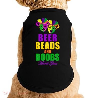 Beer Beads and Boobs Mardi Gras New Orleans Doggie Tank