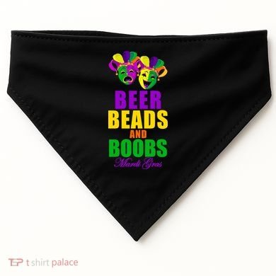 Beer Beads and Boobs Mardi Gras New Orleans USA-Made Doggie Bandana