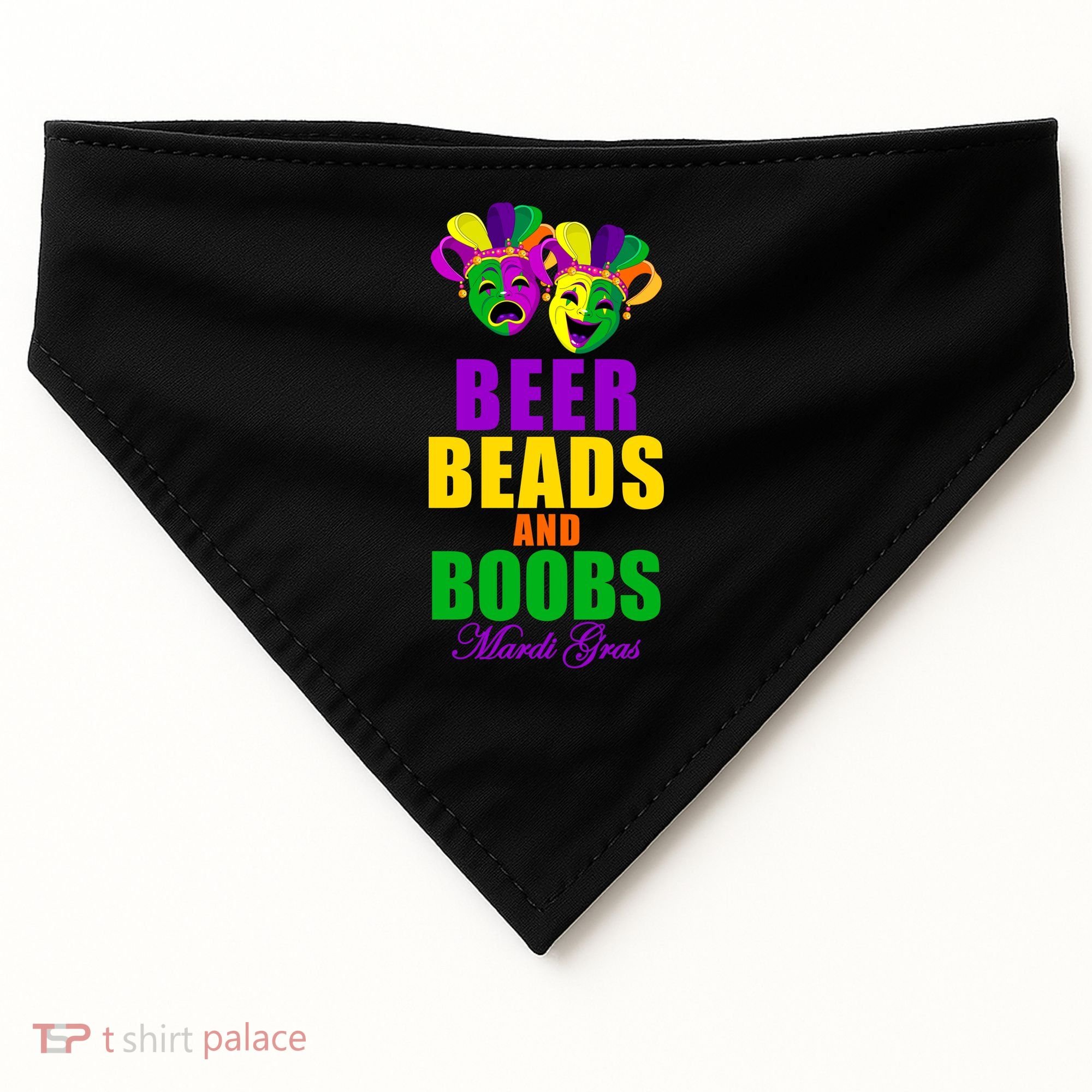 Beer Beads and Boobs Mardi Gras New Orleans USA-Made Doggie Bandana