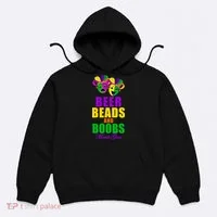 Beer Beads and Boobs Mardi Gras New Orleans Hoodie thumb 0