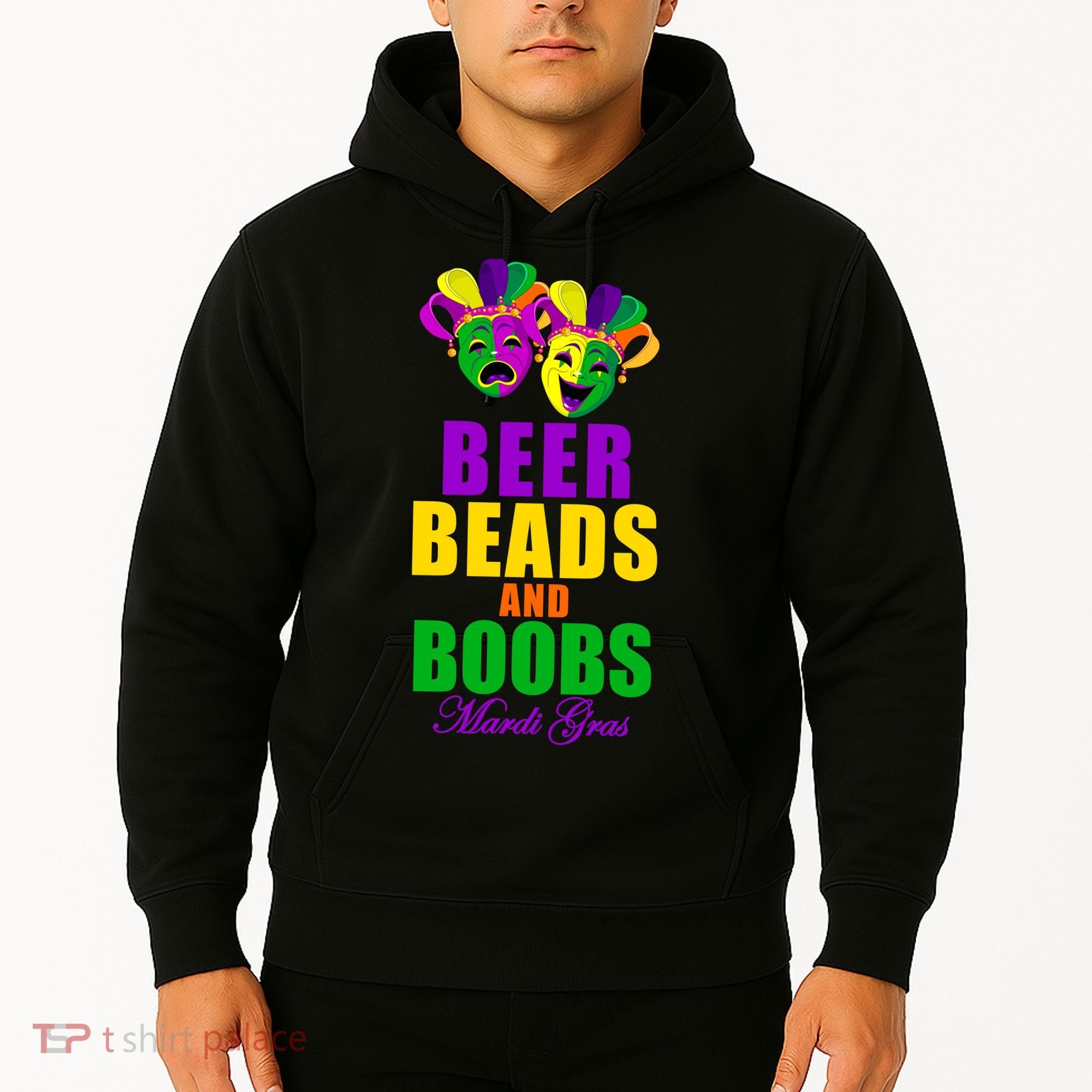 Beer Beads and Boobs Mardi Gras New Orleans Hoodie