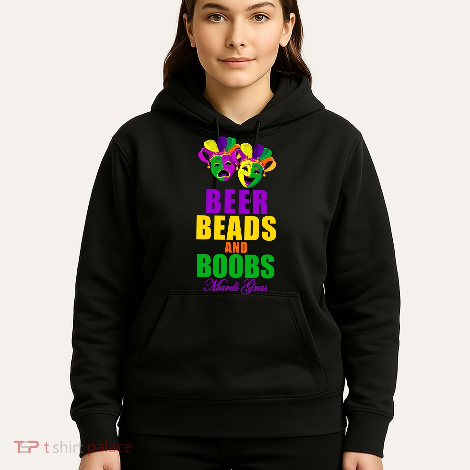 Beer Beads and Boobs Mardi Gras New Orleans Hoodie