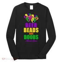 Beer Beads and Boobs Mardi Gras New Orleans Long Sleeve Shirt thumb 0