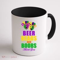 Beer Beads and Boobs Mardi Gras New Orleans Coffee Mug thumb 1