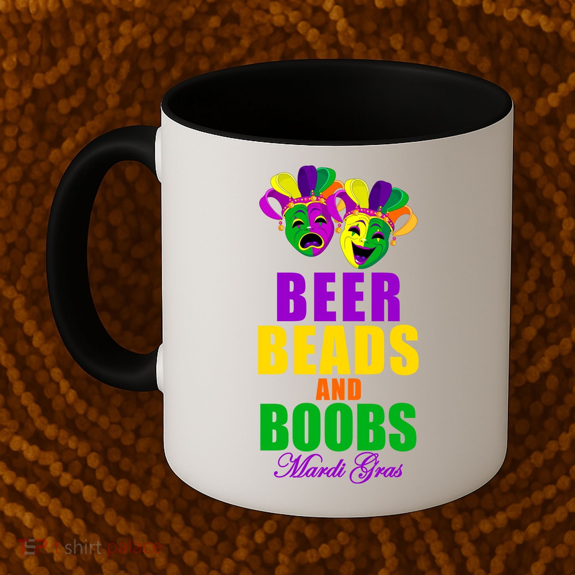 Beer Beads and Boobs Mardi Gras New Orleans Coffee Mug