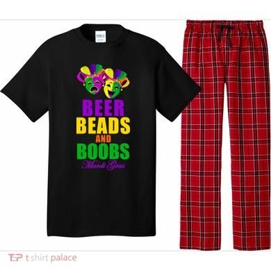 Beer Beads and Boobs Mardi Gras New Orleans Pajama Set