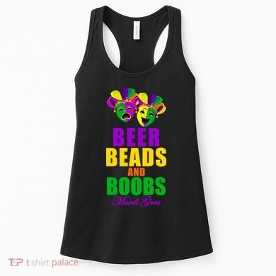 Beer Beads and Boobs Mardi Gras New Orleans Women's Tank Top