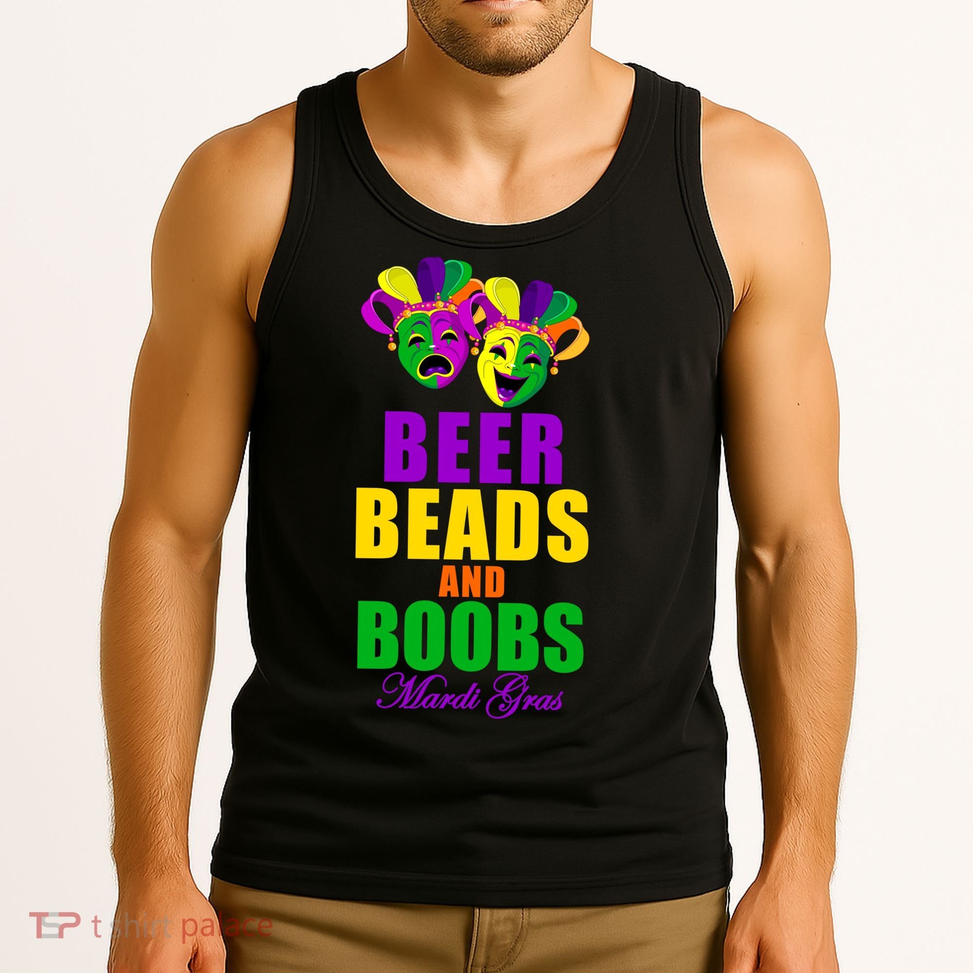 Beer Beads and Boobs Mardi Gras New Orleans Tank Top