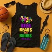 Beer Beads and Boobs Mardi Gras New Orleans Tank Top thumb 4