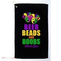 Beer Beads and Boobs Mardi Gras New Orleans Golf Towel thumb 0