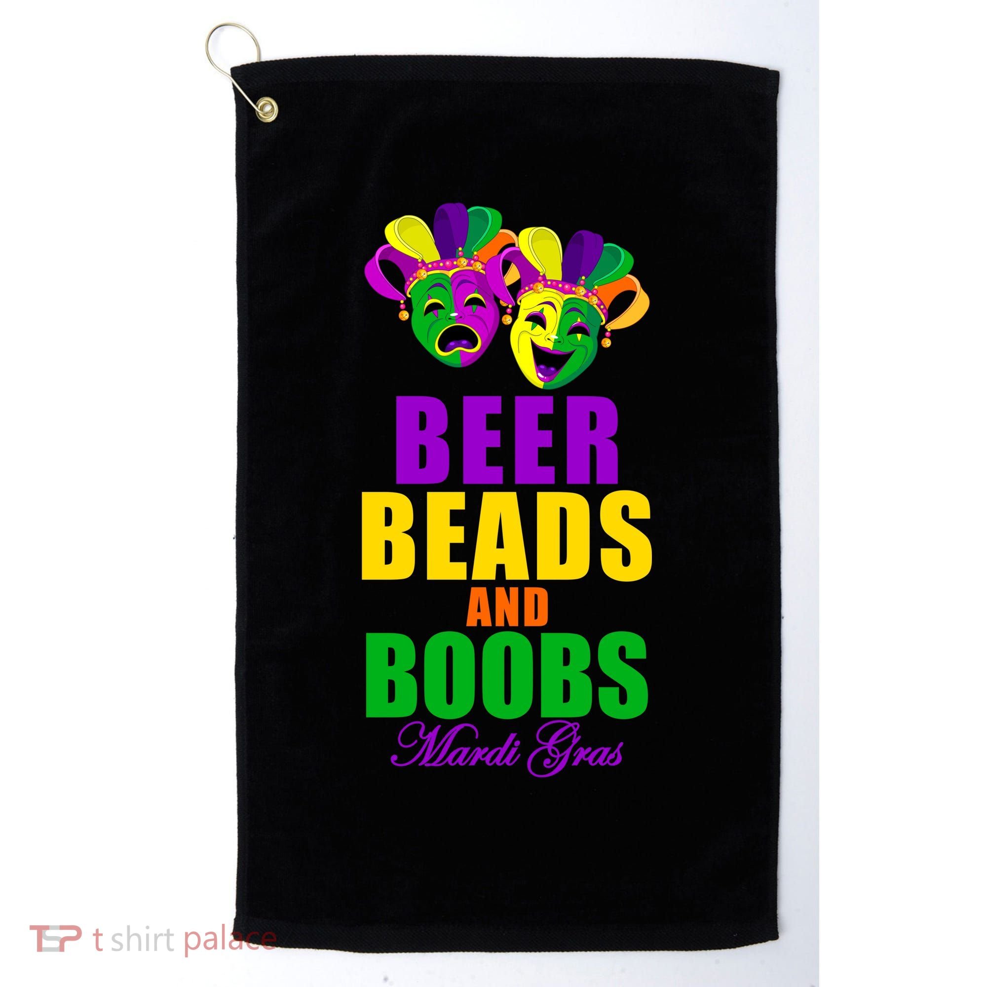 Beer Beads and Boobs Mardi Gras New Orleans Golf Towel