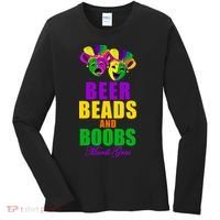 Beer Beads and Boobs Mardi Gras New Orleans Women's Long Sleeve Shirt thumb 0