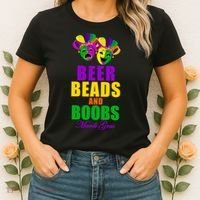 Beer Beads and Boobs Mardi Gras New Orleans Women's T-Shirt thumb 2