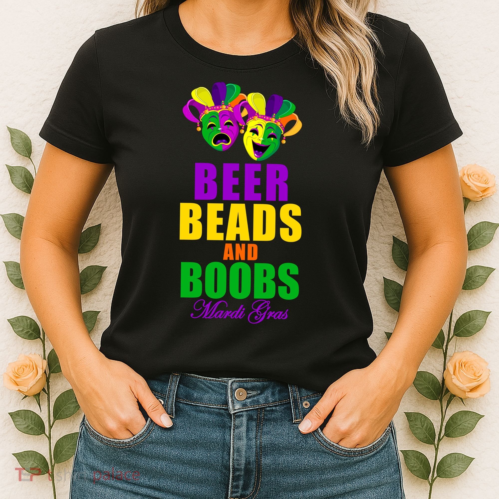 Beer Beads and Boobs Mardi Gras New Orleans Women's T-Shirt
