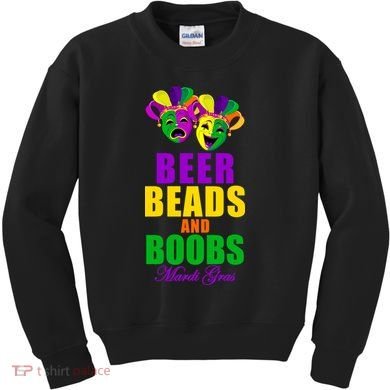 Beer Beads and Boobs Mardi Gras New Orleans Kids Sweatshirt