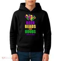 Beer Beads and Boobs Mardi Gras New Orleans Kids Hoodie thumb 4