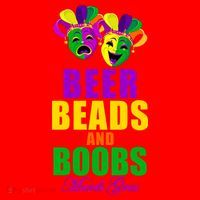 Beer Beads and Boobs Mardi Gras New Orleans Santa Hat thumb 1