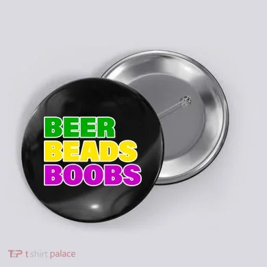 Beer Beads Boobs Button