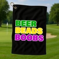 Beer Beads Boobs Golf Towel thumb 1
