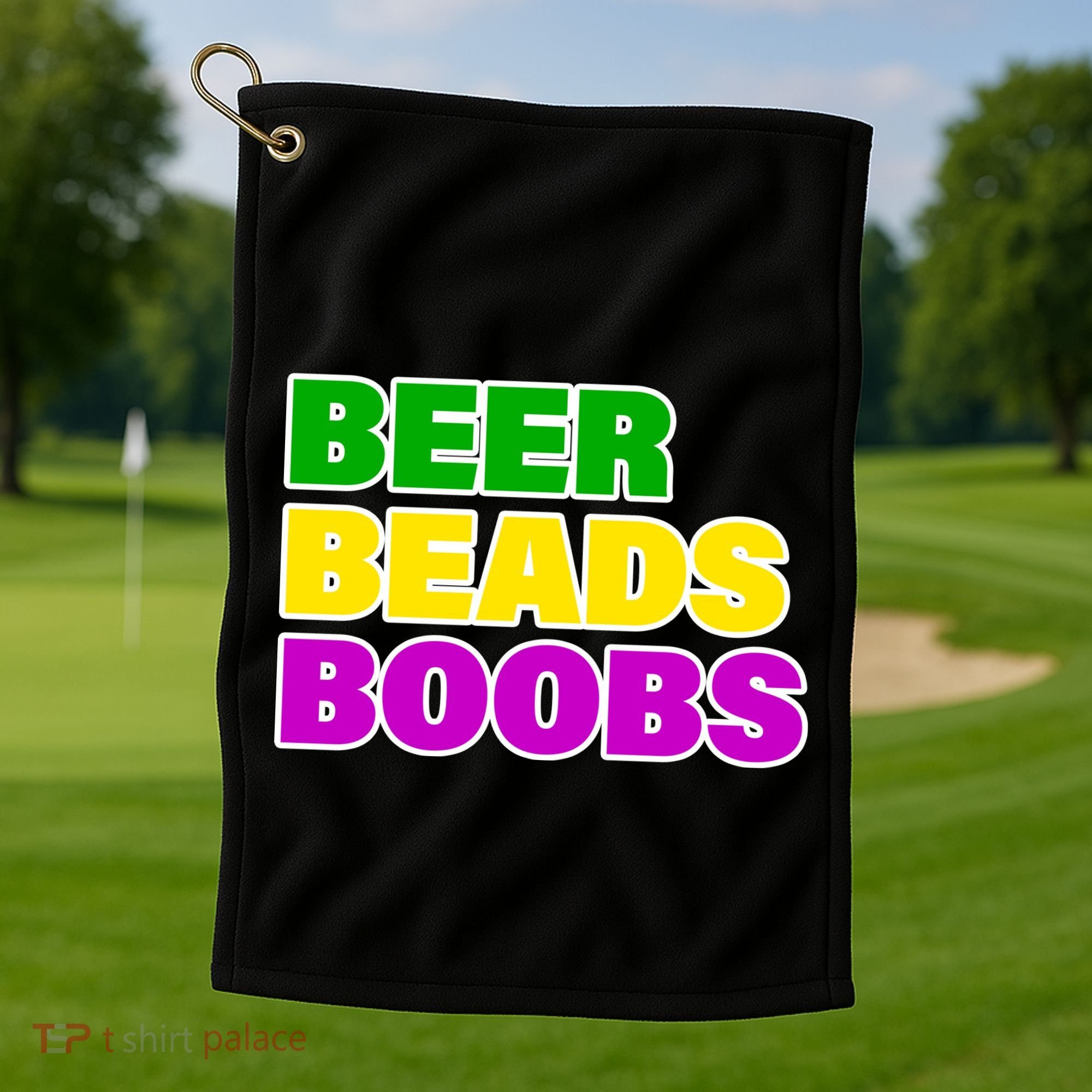 Beer Beads Boobs Golf Towel