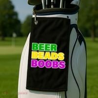 Beer Beads Boobs Golf Towel thumb 2
