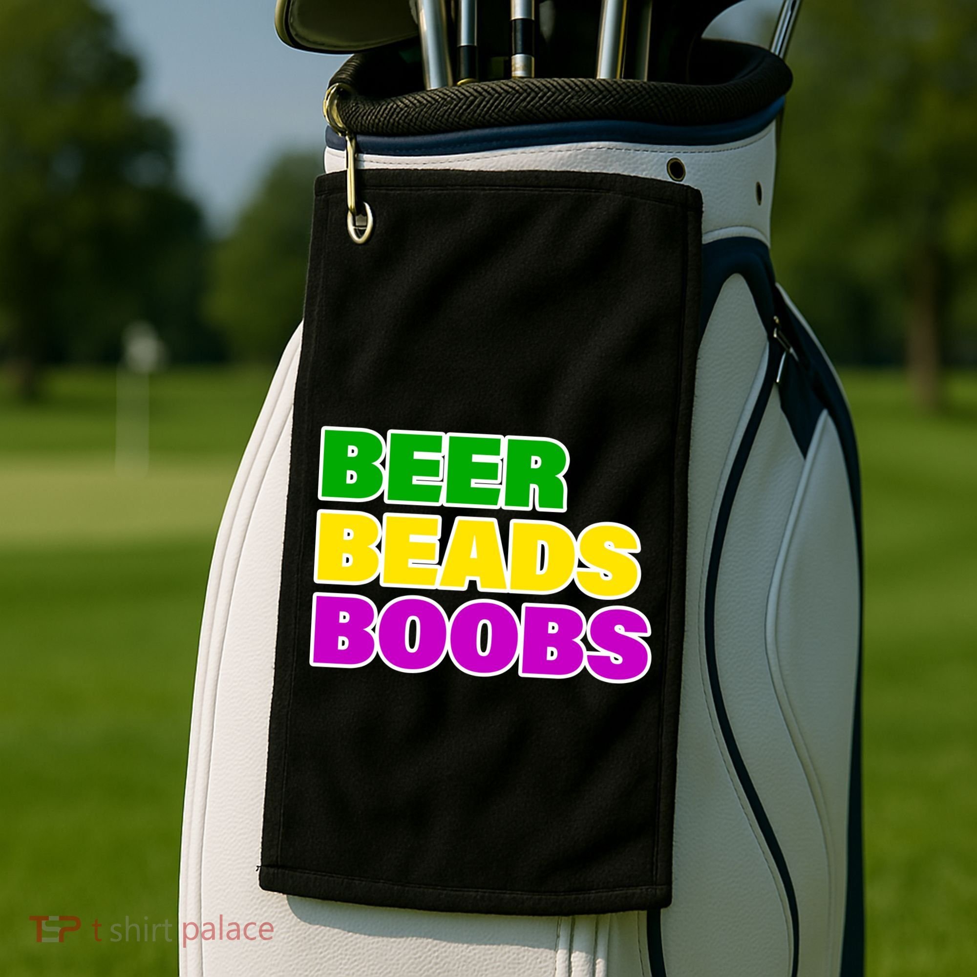Beer Beads Boobs Golf Towel