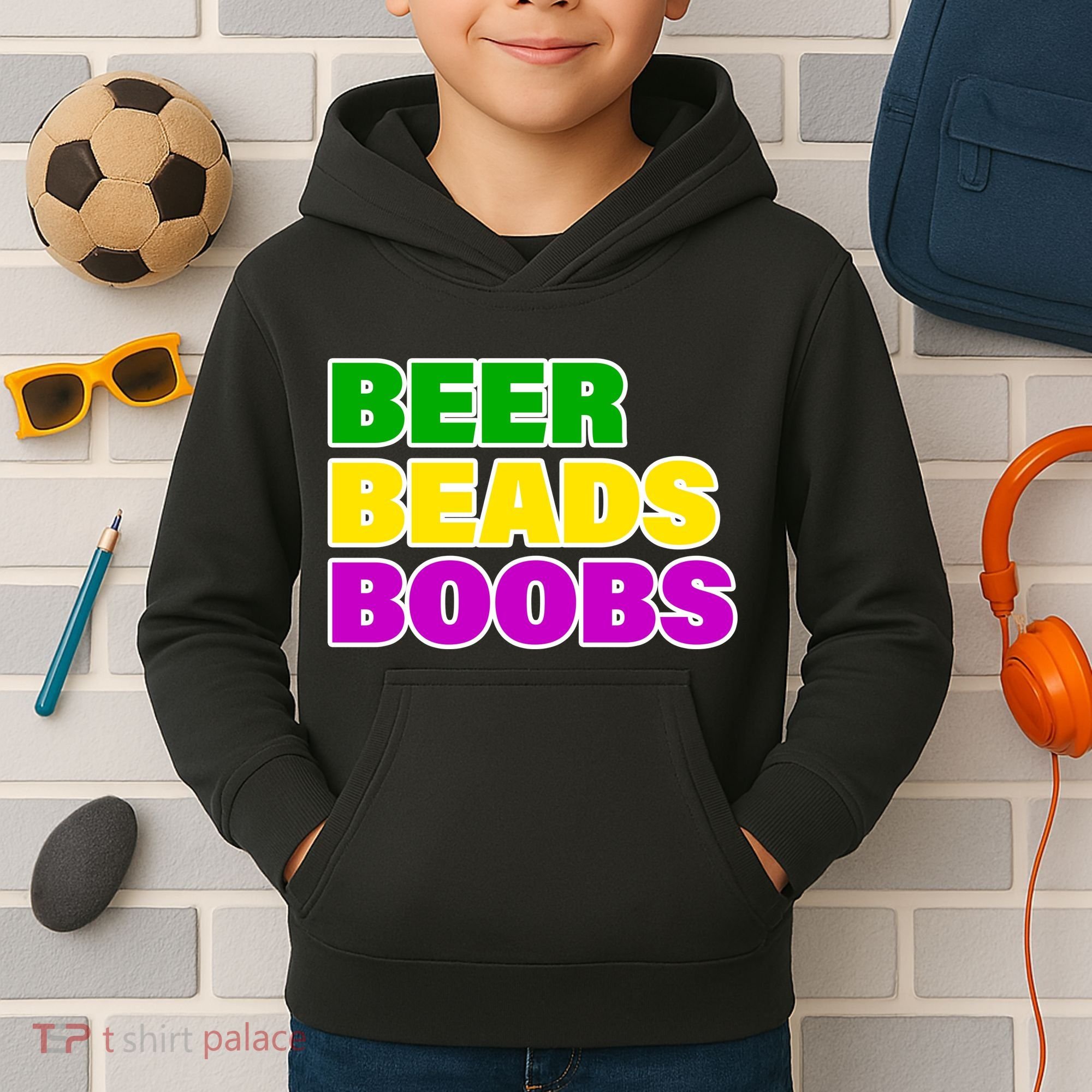 Beer Beads Boobs Kids Hoodie