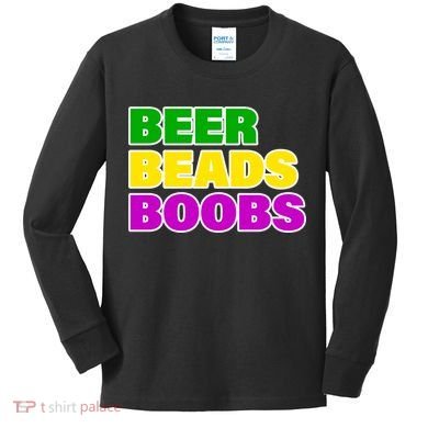 Beer Beads Boobs Kids Long Sleeve Shirt