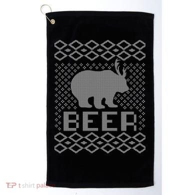 Beer Deer Hunting Ugly Christmas Golf Towel