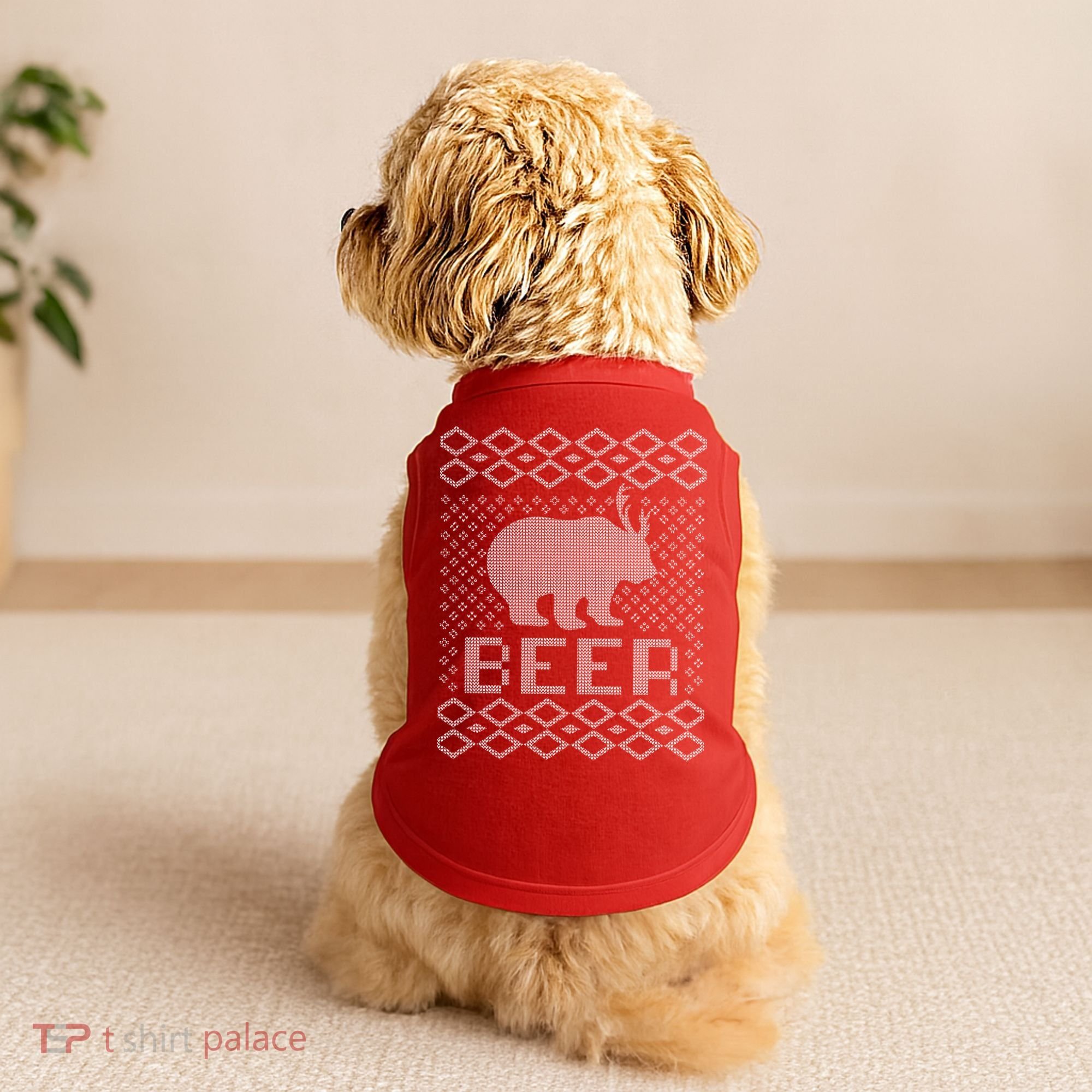 Beer Deer Hunting Ugly Christmas Doggie Tank