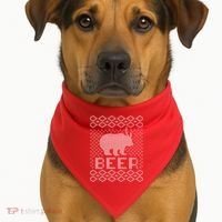 Beer Deer Hunting Ugly Christmas USA-Made Doggie Bandana thumb 1