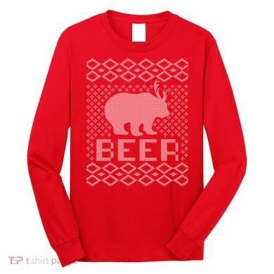 Beer Deer Hunting Ugly Christmas Long Sleeve Shirt