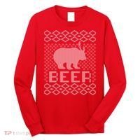 Beer Deer Hunting Ugly Christmas Long Sleeve Shirt thumb 0