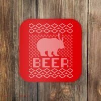 Beer Deer Hunting Ugly Christmas Coaster thumb 0