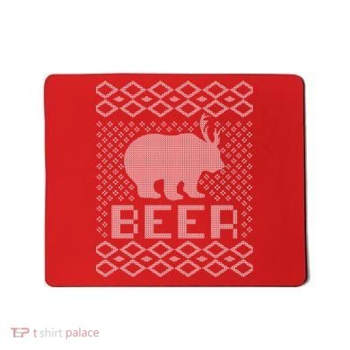 Beer Deer Hunting Ugly Christmas Mousepad