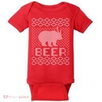 Beer Deer Hunting Ugly Christmas Baby Bodysuit thumb 0