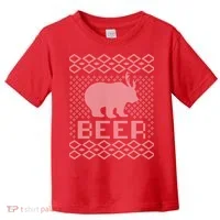 Beer Deer Hunting Ugly Christmas Toddler T-Shirt thumb 0