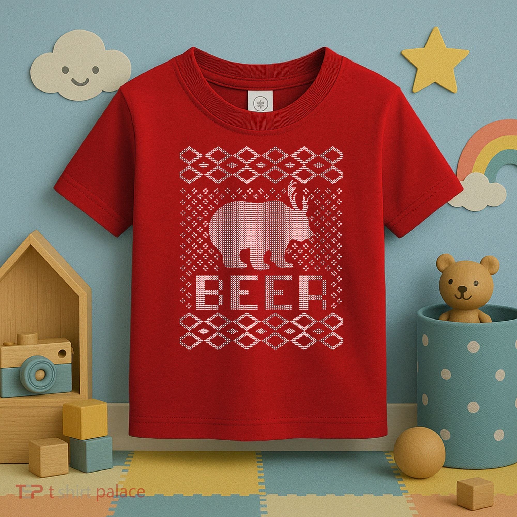 Beer Deer Hunting Ugly Christmas Toddler T-Shirt