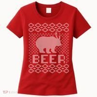Beer Deer Hunting Ugly Christmas Women's T-Shirt thumb 0