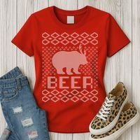 Beer Deer Hunting Ugly Christmas Women's T-Shirt thumb 3